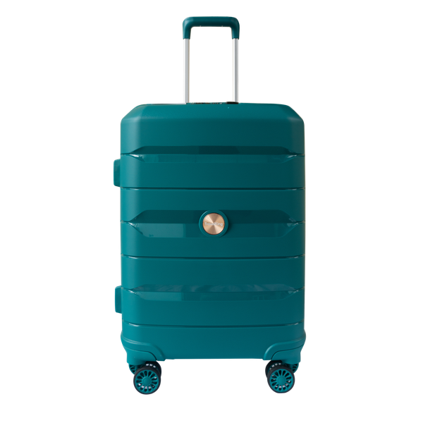 PP Hardside Travel Suitcase Luggage with 8 Spinner Wheels, Aluminum Handle, USB Port (Size 20) TK883 - Teal