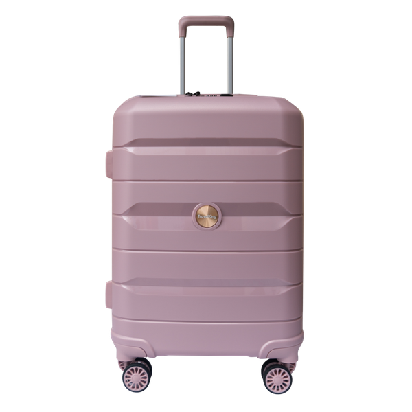 PP Hardside Travel Suitcase Luggage with 8 Spinner Wheels, Aluminum Handle, USB Port (Size 20) TK883 - Pink